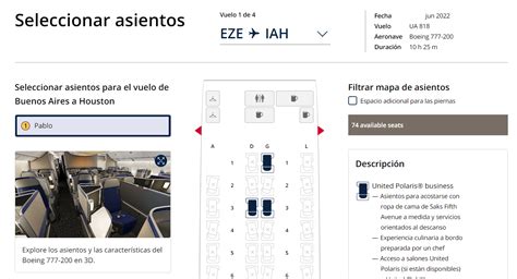 Me Gustó La Forma Realista De Elegir Los Asientos En United Airlines