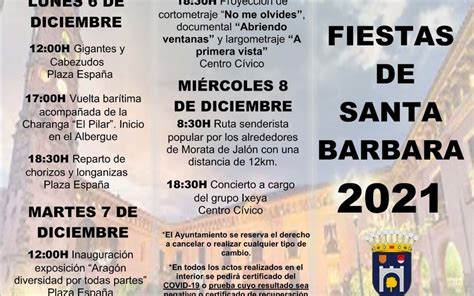 Programa De Fiestas De Santa B Rbara Ayuntamiento Morata De Jal N