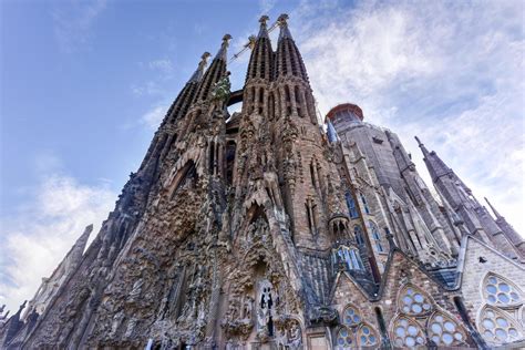 Basilica Temple Expiatori De La Sagrada Familia In Barcelona Spain