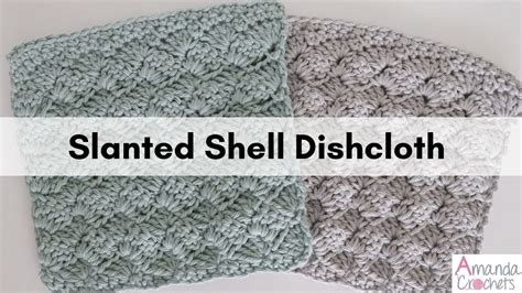 Slanted Shell Dishcloth Easy Crochet Dishcloth Tutorial Youtube