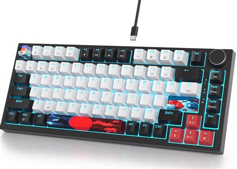 Buy Fogruaden Wired 75% Percent Mechanical Keyboard, Hot Swappable, Red ...