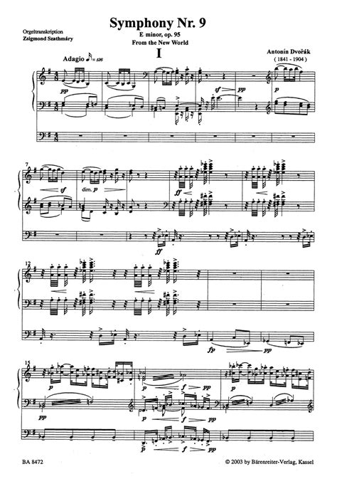 Symphonie Du Nouveau Monde N 9 Opus 95 DVORAK Partition Orgue