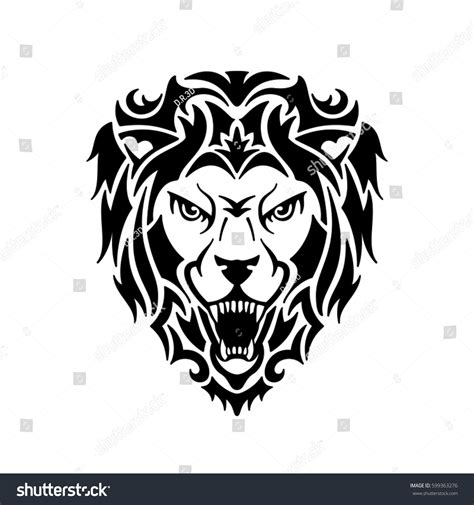 Lion Head Tattoo Design Vector Illustration Stock Vector (Royalty Free ...