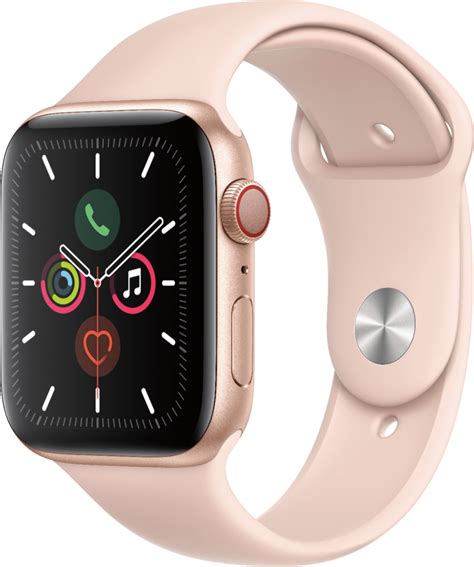 Best Buy: Apple Watch Series 5 (GPS + Cellular) 44mm Gold Aluminum Case with Pink Sand Sport