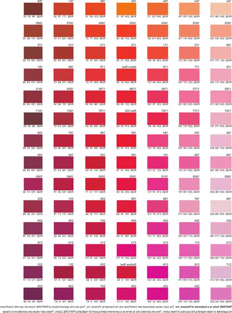 Reverse RGB Color Chart Free Download