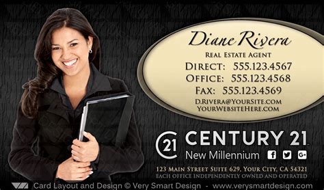 New C21 Logo Agent Real Estate Business Cards Century 21 Design 12A ...