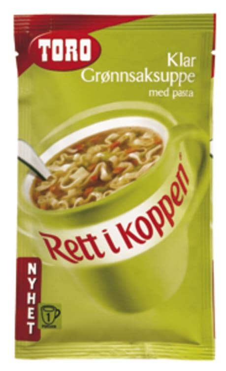 Toro Rett I Koppen Gr Nnsaksuppe Klar M Pasta Porsjon Stk