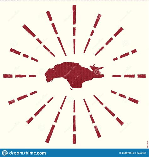 Samos Logo Grunge Sunburst Poster With Map Of Stock Vector