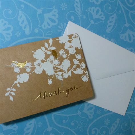 Kraft Thank You Cards 25 Stationery Set Cards Envelopes Etsy