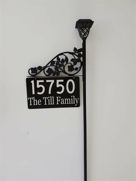 Double Sided Address Sign Solar Light With Pole Includes Etsy