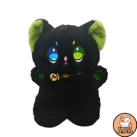 Peluche Gato Negro Ojos Bicolor Amigos De Felpa