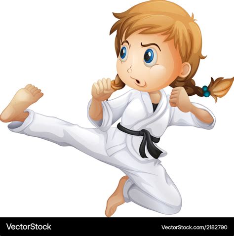 A Female Doing Karate Royalty Free Vector Image