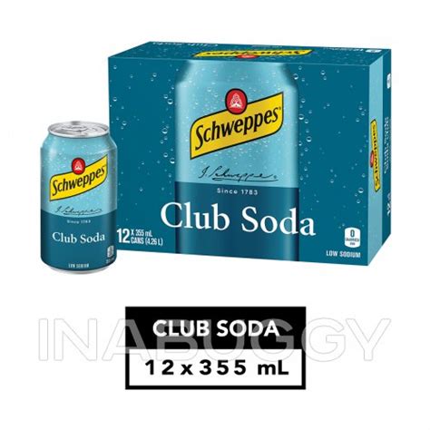 Schweppes Club Soda 12 X 355 Ml Cans Freshco Torontogta Grocery