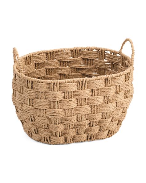 Medium Woven Natural Oval Storage Basket Home Tjmaxx