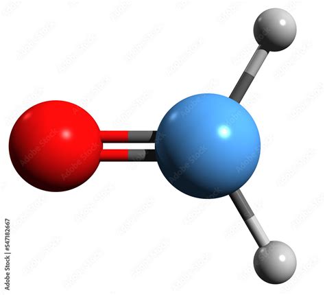 3D image of Formaldehyde skeletal formula - molecular chemical ...