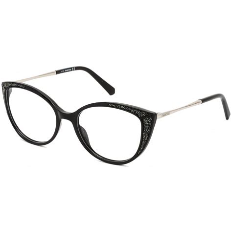 Swarovski Sk5362 Eyeglasses Shiny Black Clear Lens In Brown Lyst