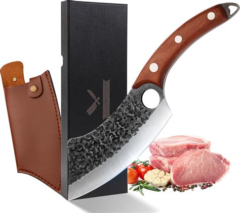 Chef Knife With Sheath Kitchen Butcher Knife Meat Cleaver Hand Forged