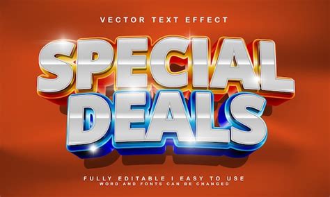 Premium Vector 3d Special Deals Editable Text Effect Style Promotion