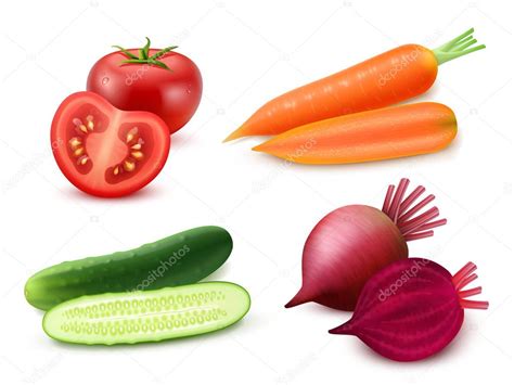 Conjunto De Verduras Realistas Stock Vector By Macrovector