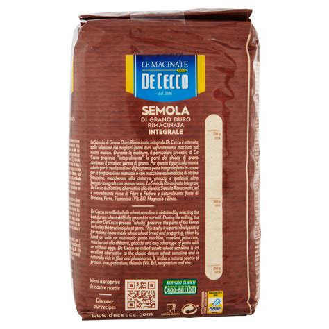 Semola Di Grano Duro Integrale Kg De Cecco Dambros Ipermercato