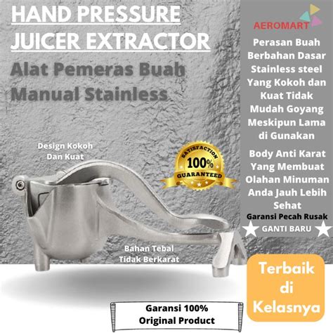 Jual Alat Pemeras Perasan Buah Jus Jeruk Press Manual Besi Stainless