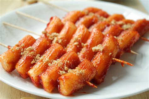 [food] Tteok Kkochi 떡꼬치 Rice Cake Skewers ~ Peacebreeze