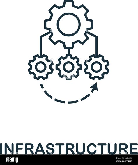 Infrastructure Icon Outline Style Thin Line Creative Infrastructure