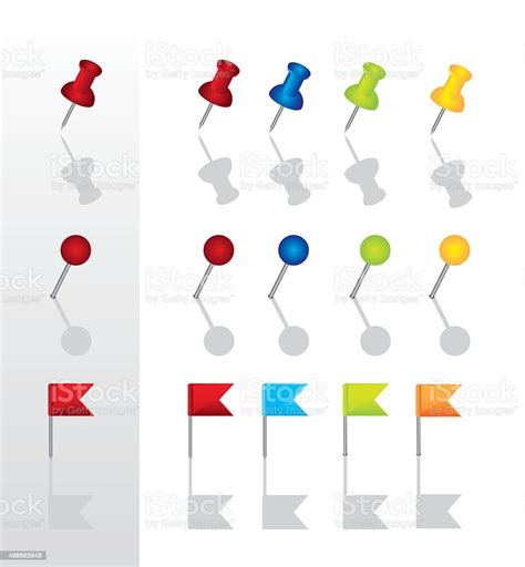 Push Pin Collection Stock Illustration Download Image Now Attached