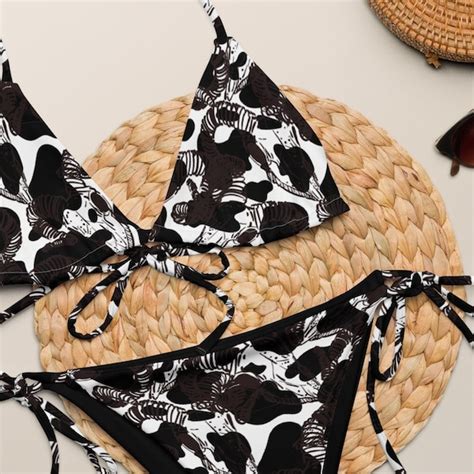 Cow Print Bikini Bathing Suit Etsy