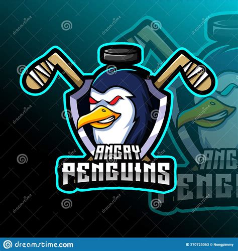 Penguins Hockey Animal Team Badge Stock Vector - Illustration of game ...