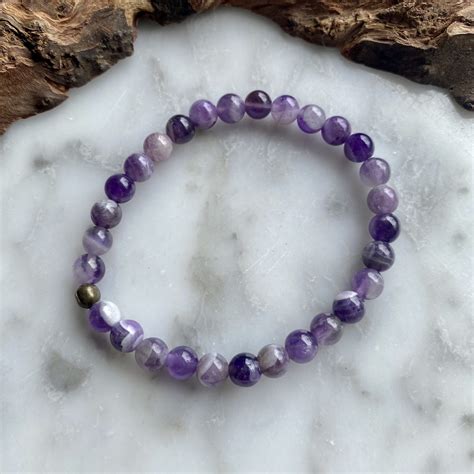 Amethyst - Chevron Amethyst Bracelet - Priorities & Alignment - Minera Emporium Crystal ...