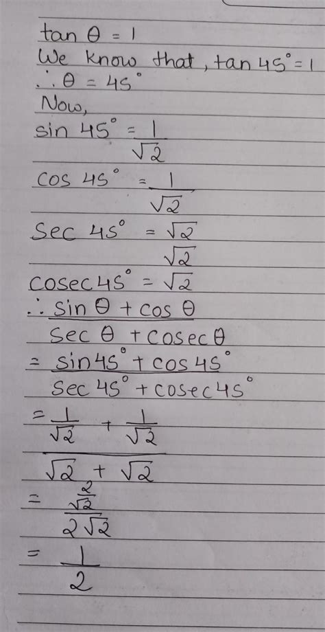 If Tan Then Find Values Of Sin Cos Sec Cosec