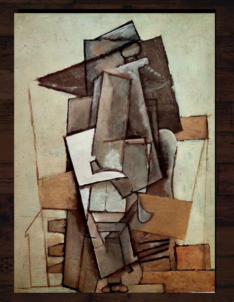 Picasso Seated Man Cubist Print Picasso Seated Man Picasso Cubist Print Picasso Poster