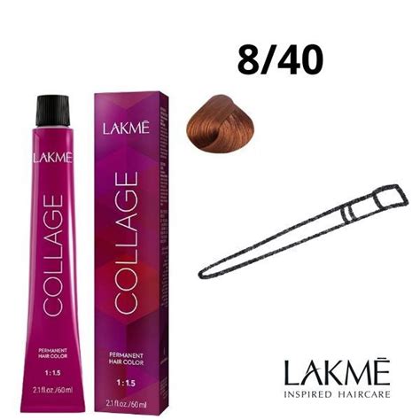 Крем краска Lakme Collage creme hair color 8 40 Блондин медный 60 мл