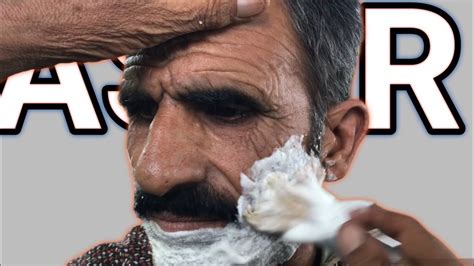 ASMR Fast Shaving With Real Barber Old Man SHAMS ASMR YouTube