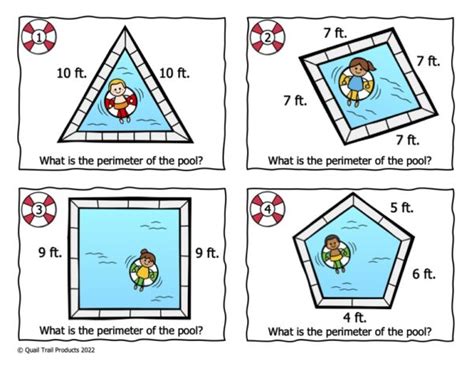 Measuring Swimming Pool Perimeters Task Cards Made By Teachers