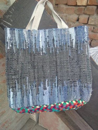 Printed Cotton Handmade Chindi Fabric Tote Bags, Size: 14*11.5*3.5'' at Rs 675 in Jaipur