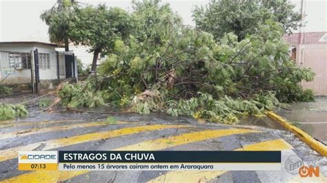 Chuva Derruba árvores E Causa Transtornos Em Araraquara Rio Claro E