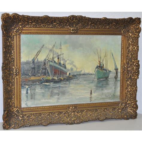 1940 Impressionist Dutch Harbor Painting Chairish