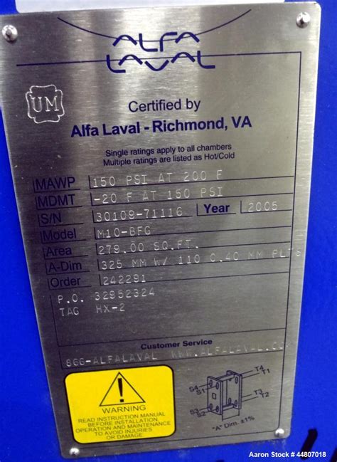 Utiliza Alfa Laval Placa Intercambiador Modelo M