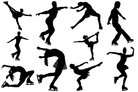 Ice Skating Silhouettes AI EPS PNG Figure Skating 240794