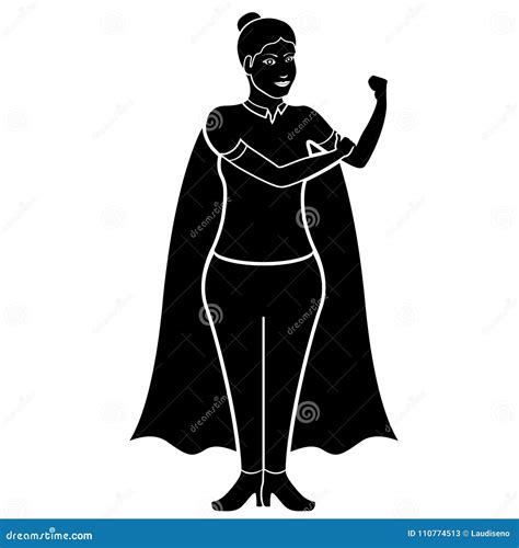 Superwoman Cartoon Character Silhouette Stock Vector Illustration Of