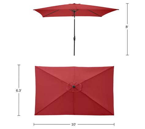 Pure Garden 10 Ft Rectangular Patio Umbrella Ea Sy Crank Shade