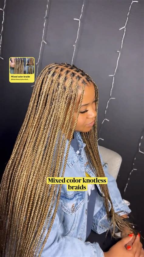 Mixed Color Knotless Braids Honey Blonde Braids Mix Blonde Braids