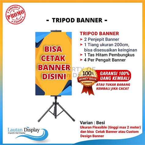 Jual Tripod Banner Display Murah Standing Banner 2 Sisi Tripod Standing