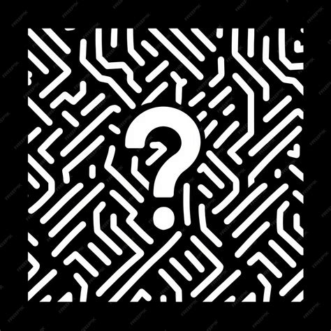Black and white question mark on a black background Vector illustration