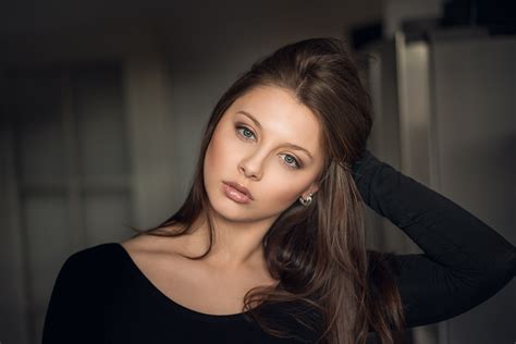 Face Women Model Portrait Long Hair Brunette Photography Black Hair Hands On Head