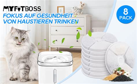 MyfatBOSS 8 Stück Katzenbrunnen Filter für 2 0 3 0 Trinkbrunnen