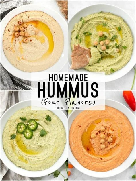 The Best Homemade Hummus Recipe - Plus Four Flavors! - Budget Bytes