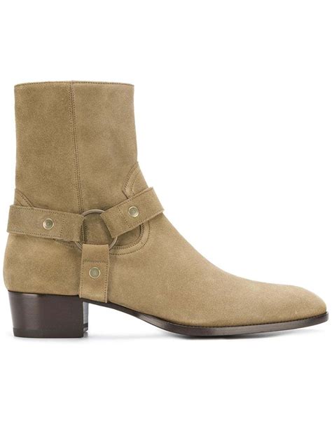 Saint Laurent Wyatt Harness Boots Farfetch Lookastic